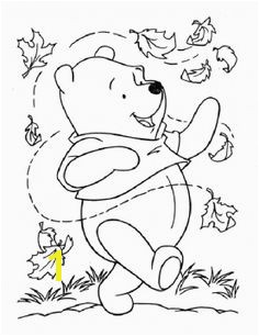 Pooh And Leaves coloring page from Winnie the Pooh category