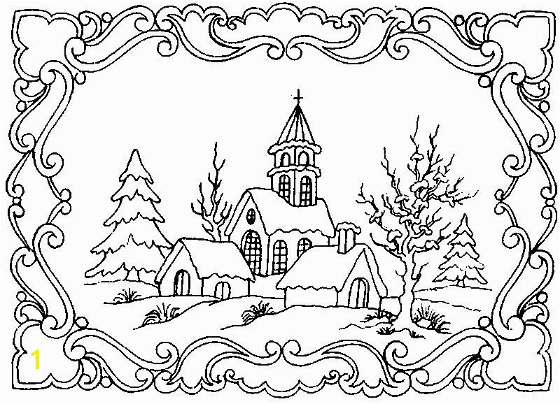 Winter Scene Coloring Pages Winter Scene Coloring Pages for Adults Google Search