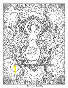 Printable Coloring Page Coloring Pages Summer Solstice Goddess Litha Sabbat Sacred Feminine Goddess Print Mandala Wall Art Coloring Page Art