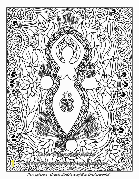 Winter solstice Coloring Pages Coloring Pages for Adults Mabon Sabbat Goddess Art Coloring Page