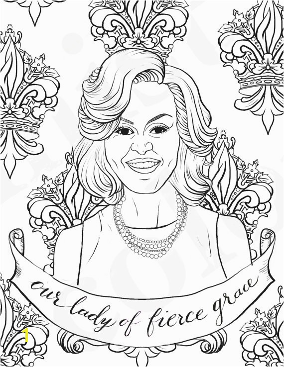 National Women s History Month coloring pages Michelle Obama