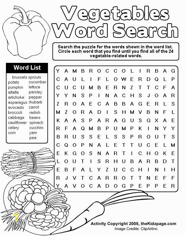 printable word search fruits and ve ables kids