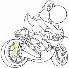 Yoshi In Mario Kart Coloring Page Free line Printable