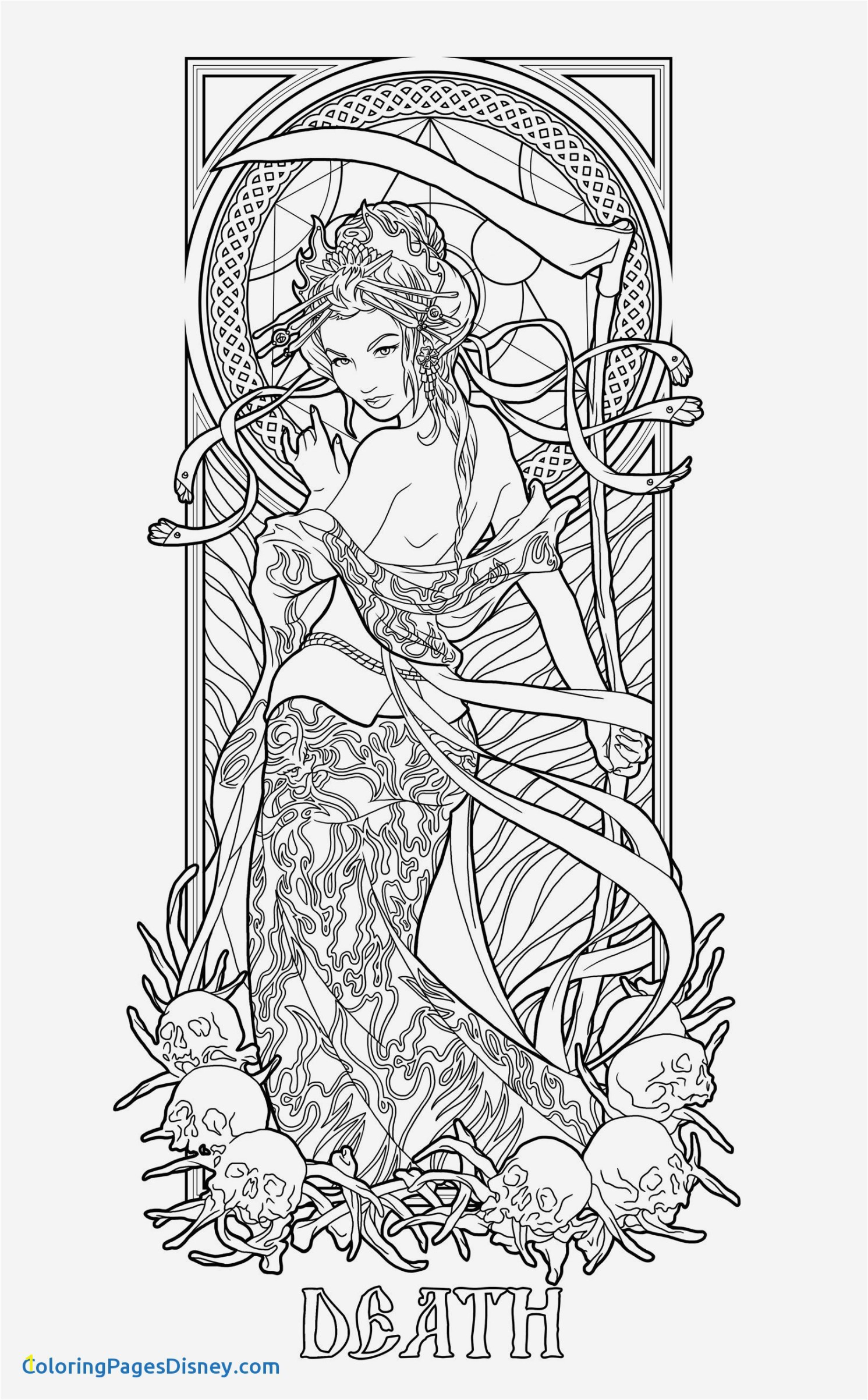 Mythical Coloring Pages for Adults Fresh norse Mythology Coloring Pages Best Death Lines by Mythical