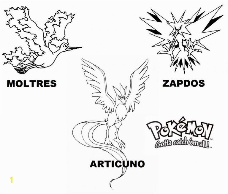 Zapdos Pokemon Coloring Pages 13 Fresh Moltres Coloring Pages