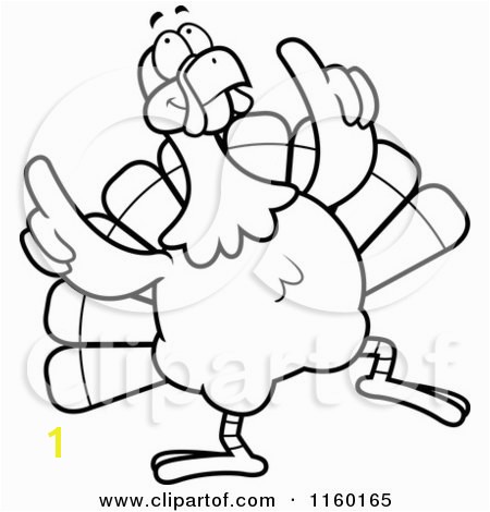 450x470 Cartoon Clipart A Black And White Turkey Bird Doing A Happy