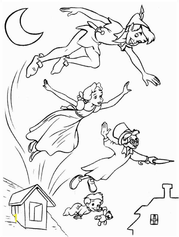 Coloring Pages Of Peter Pan and Tinkerbell Free Disney Peter Pan Coloring Pages