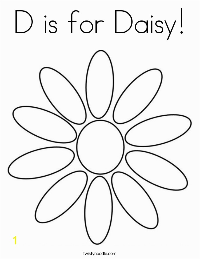 d is for daisy 5 coloring page