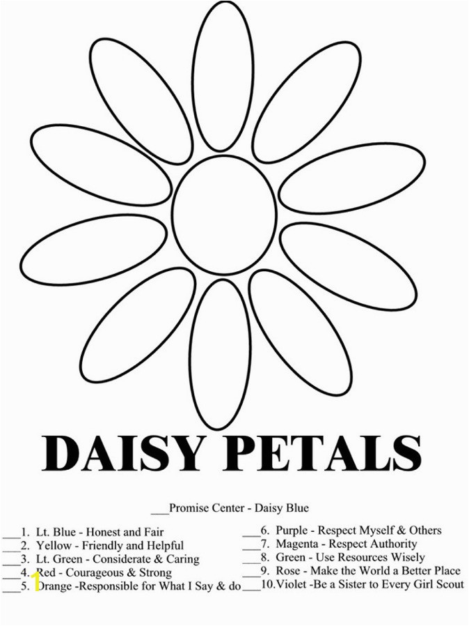 Daisy Petal Coloring Pages Daisy Petals B & W