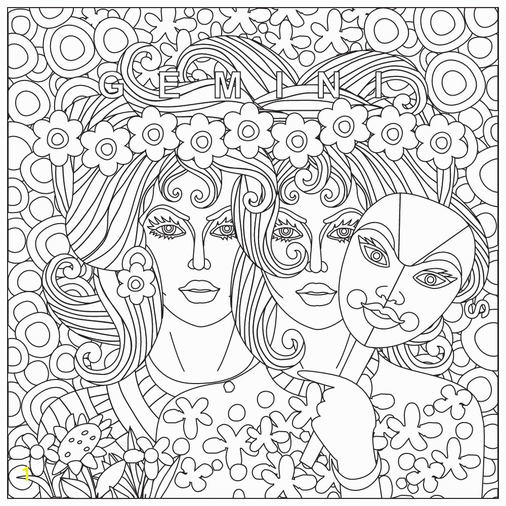 Gemini Coloring Pages Gemini Coloring Page Zodiac Coloring Pages for Adults