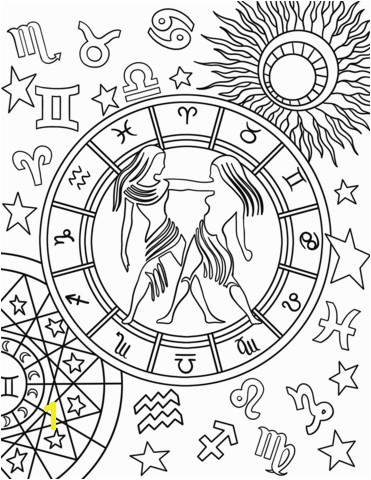 Gemini Zodiac Sign coloring page