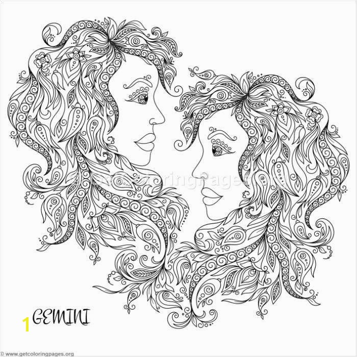 Zodiac Sign Gemini Coloring Pages