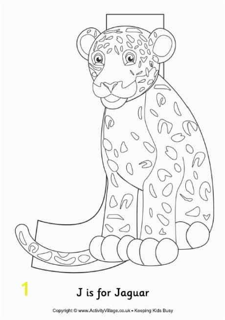 j is for jaguar colouring page