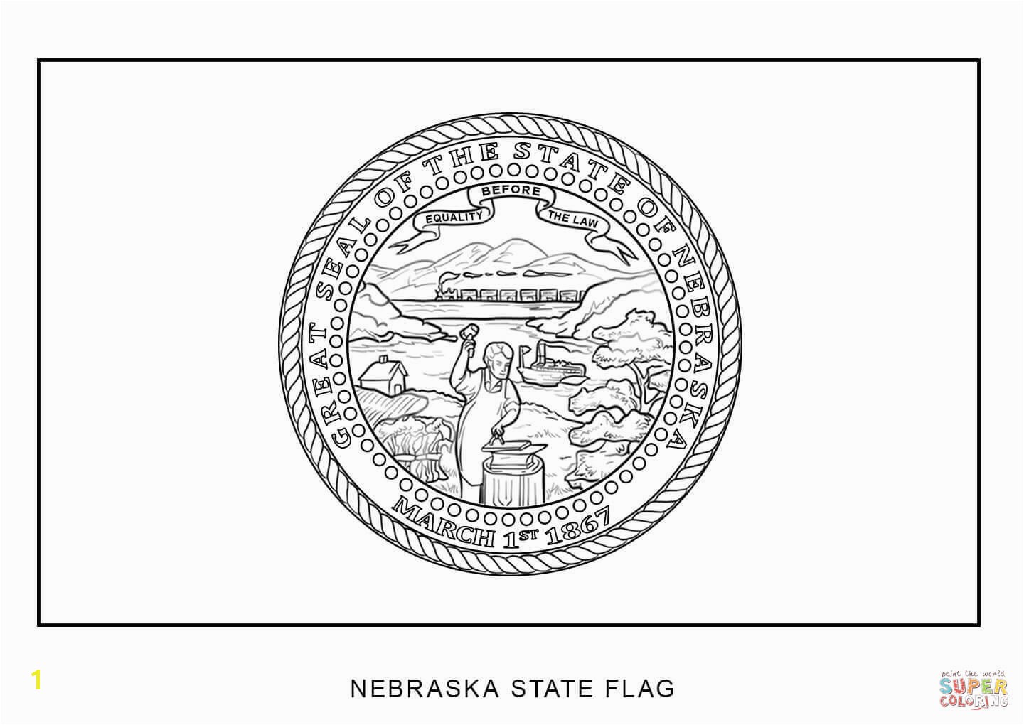 Nebraska Flag Coloring Page Flag Of Nebraska Coloring Page