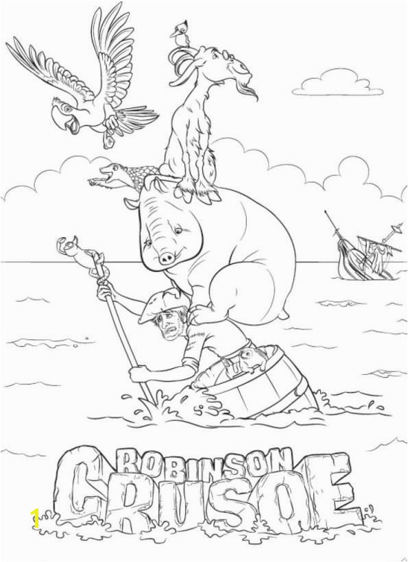 coloring page Robinson Crusoe 3D Robinson Crusoe 3D