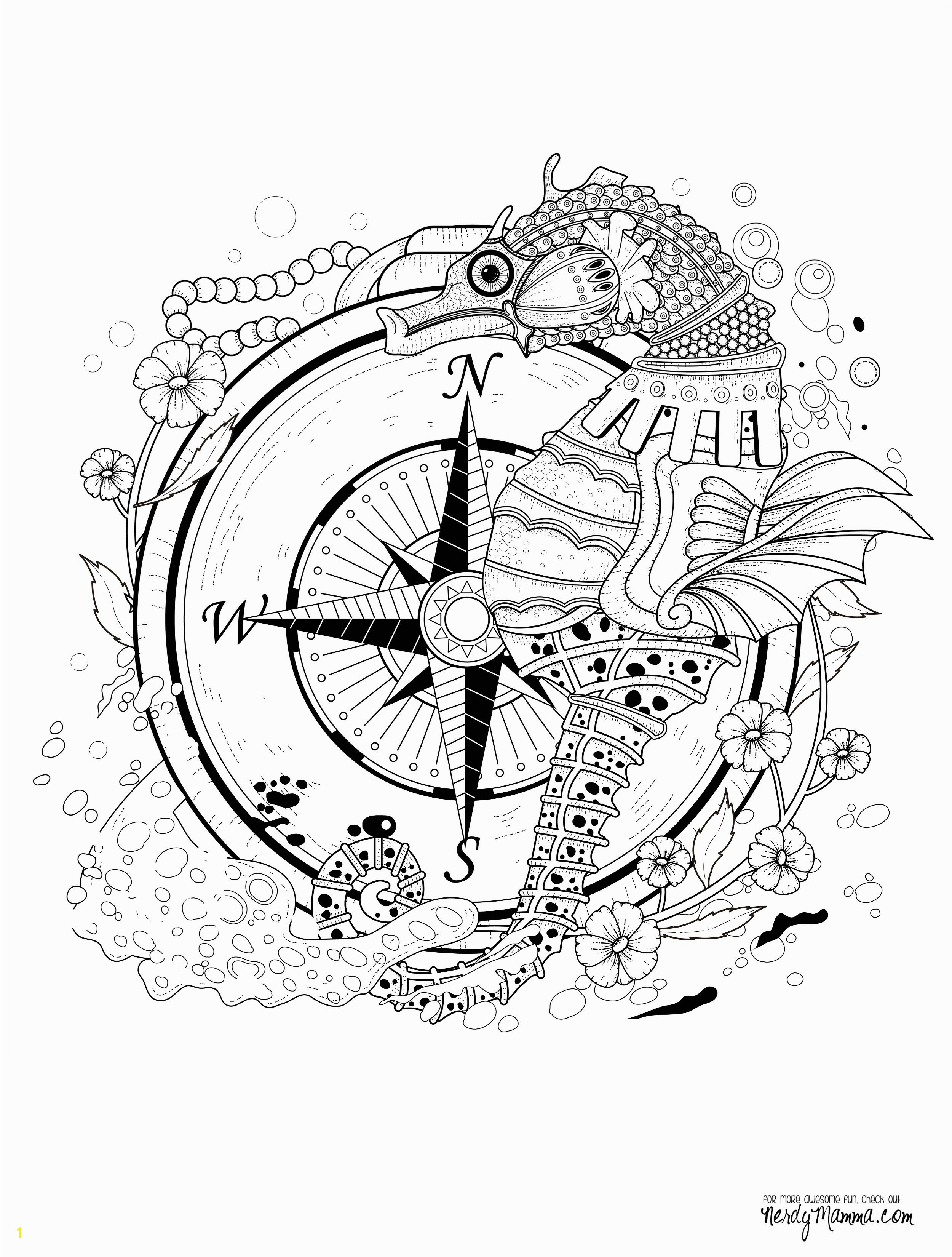 Seahorse Coloring Pages for Adults 11 Free Printable Adult Coloring Pages