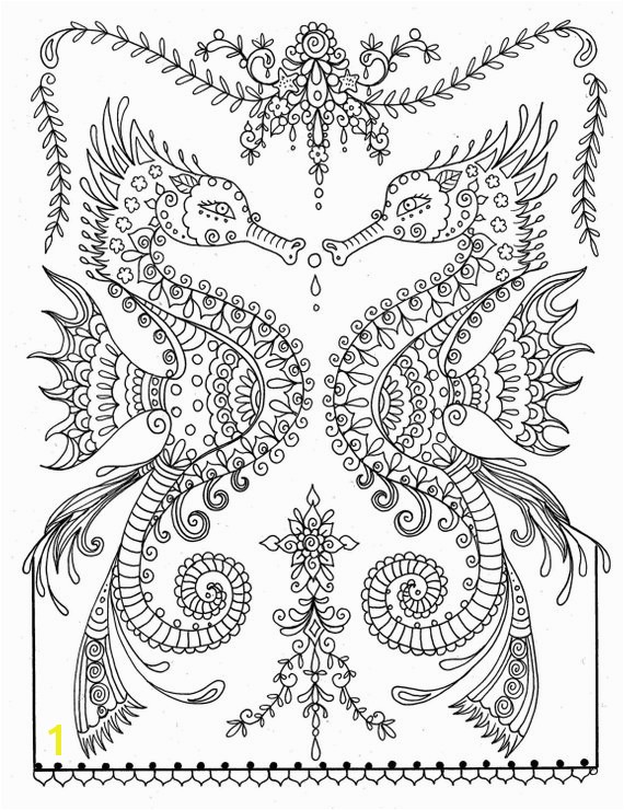 printable sea horse coloring page