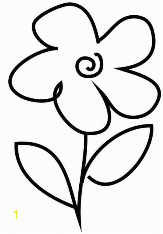 Very Simple Flower Coloring Page For Preschool