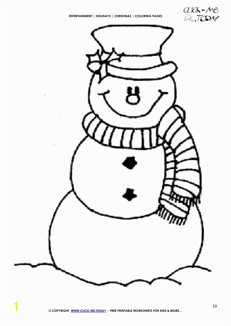 Snowman with Scarf Coloring Page Free Snowman & Scarf Coloring Page Christmas Snowman 19