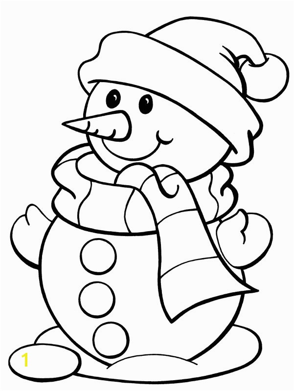 best snowman coloring pages wearing scarf and hat 7263