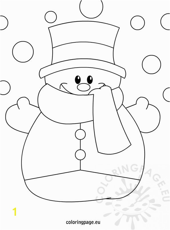 winter coloring page snowman