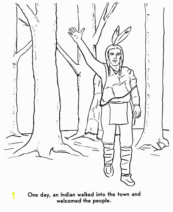 family pilgrim and squanto coloring pages sketch templates