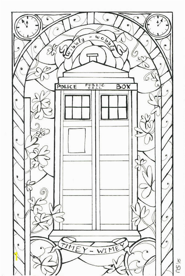 Stained Glass Tardis Outlines