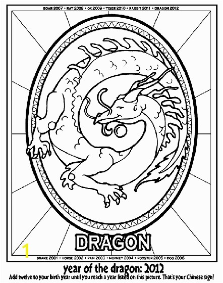 Year Of the Dragon Coloring Page Chinese New Year Year Of the Dragon Coloring Page
