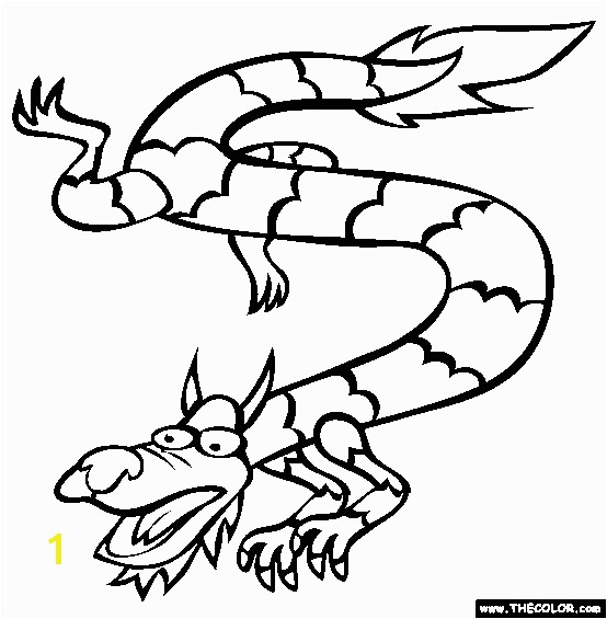 Year Of the Dragon Coloring Page Year Of the Dragon Line Coloring Page