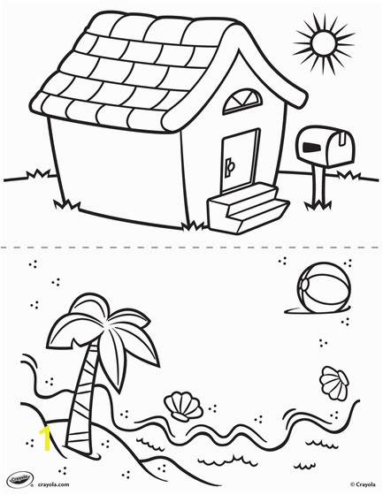 Beach House Coloring Pages First Pages House and Beach Coloring Page