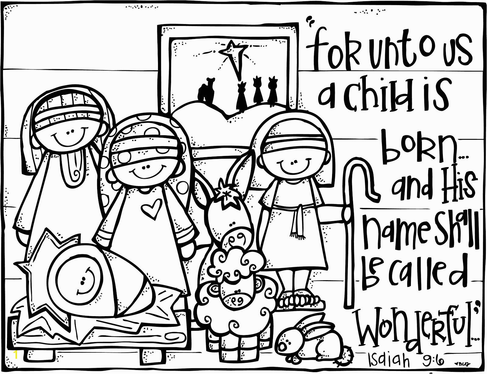 Christian Christmas activities FREE nativity coloring page from Melonheadz