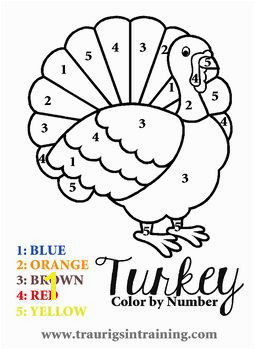 Color by Number Thanksgiving Turkey