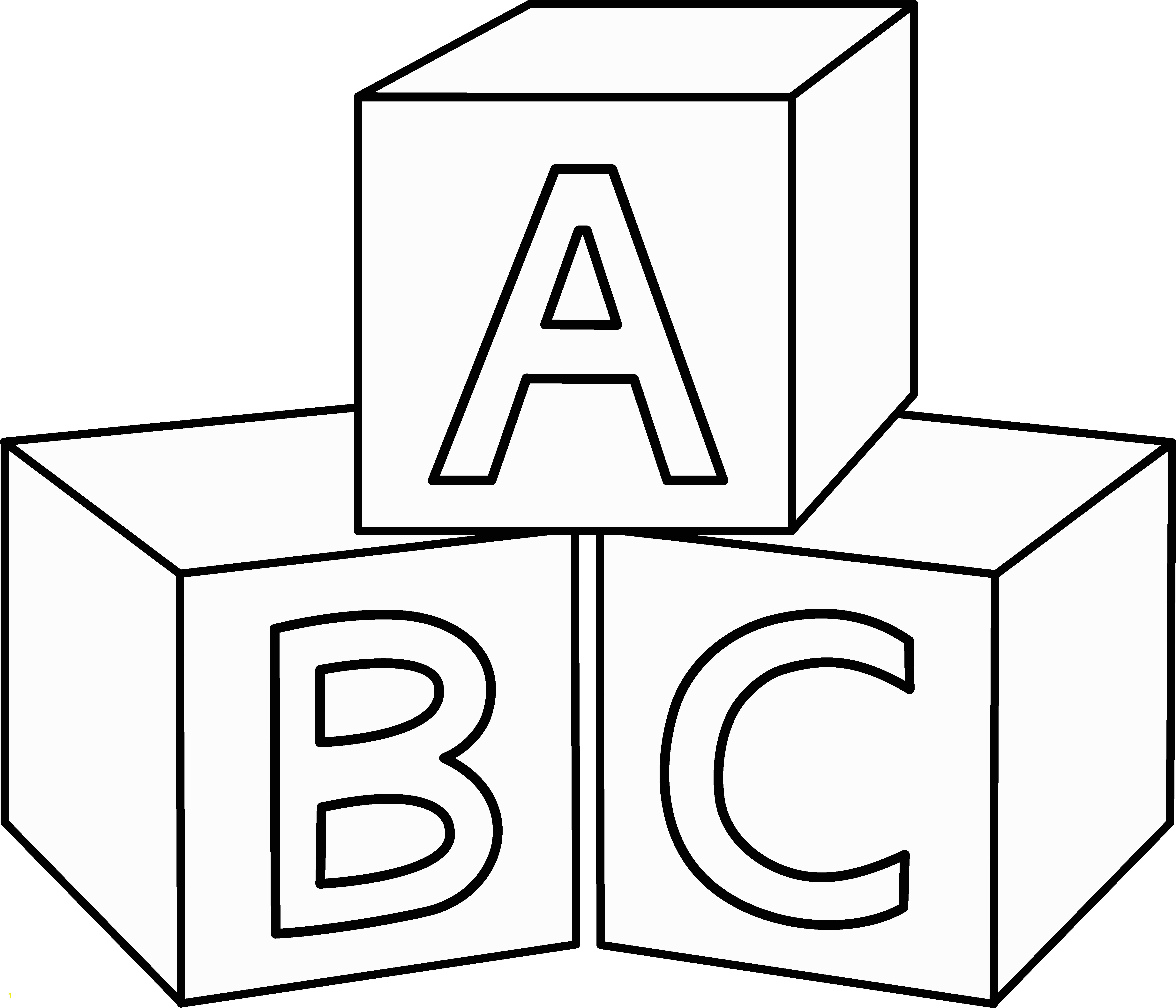 ABC Blocks Coloring Page Free Clip Art