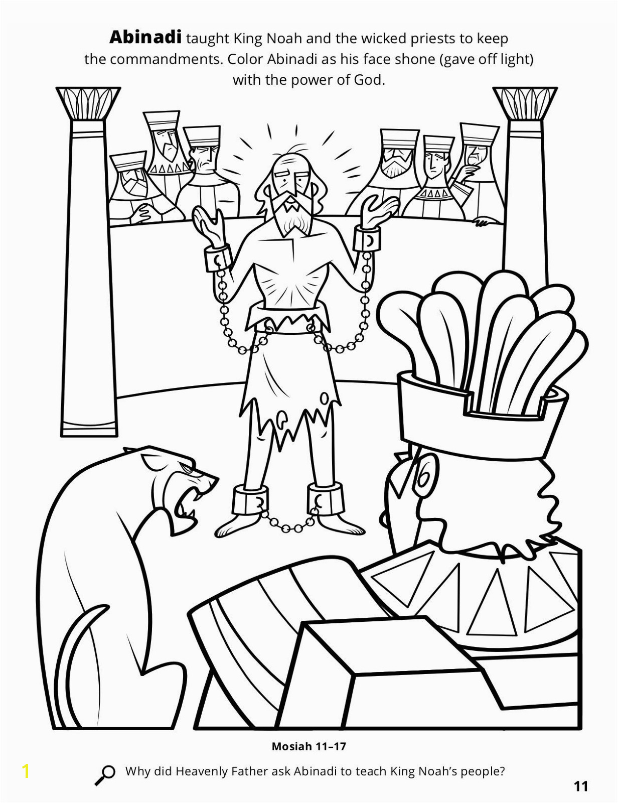 Abinadi Coloring Page Line Coloring Lds Inspirationa Abinadi and King Noah