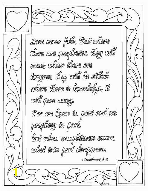 Coloring Pages for Kids by Mr Adron Free Printable 1 Corinthians 13 8 10 Coloring Page