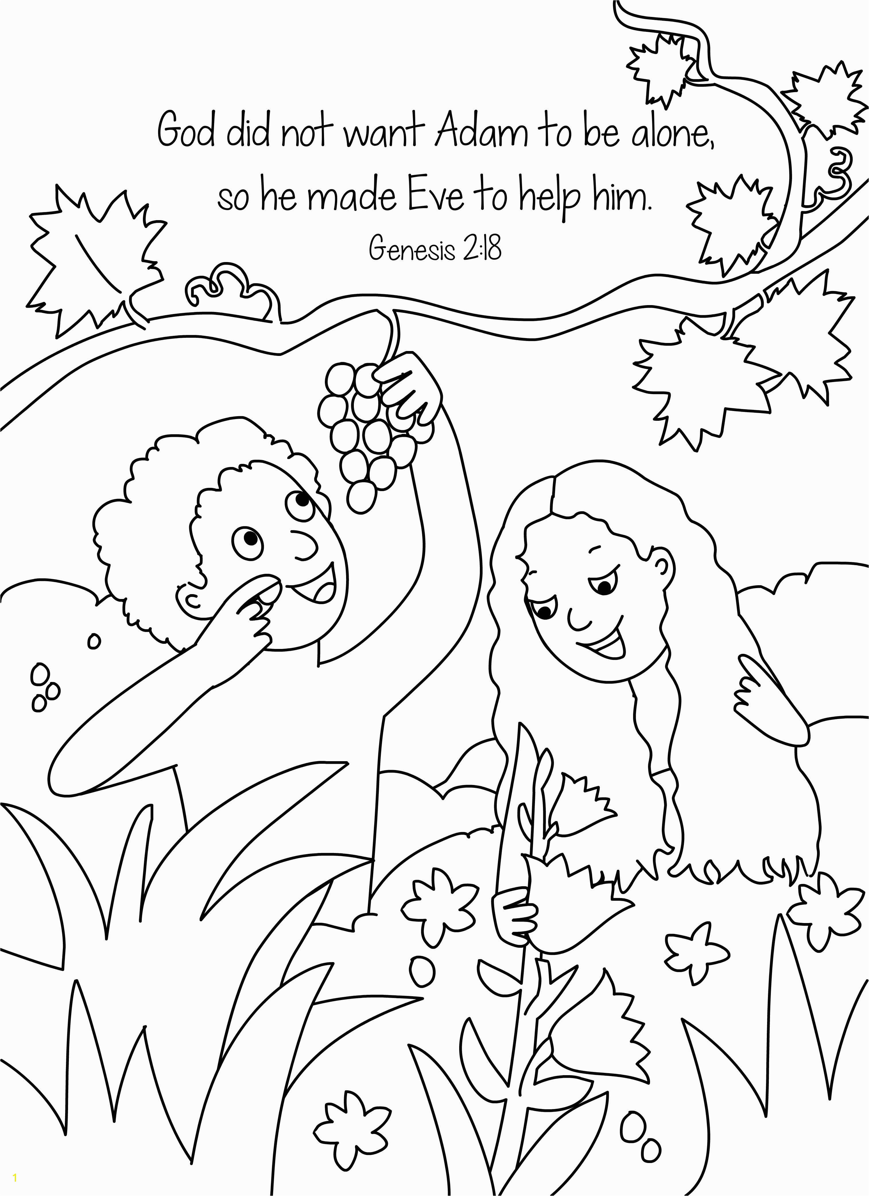 Free Coloring Page Adam And Eve
