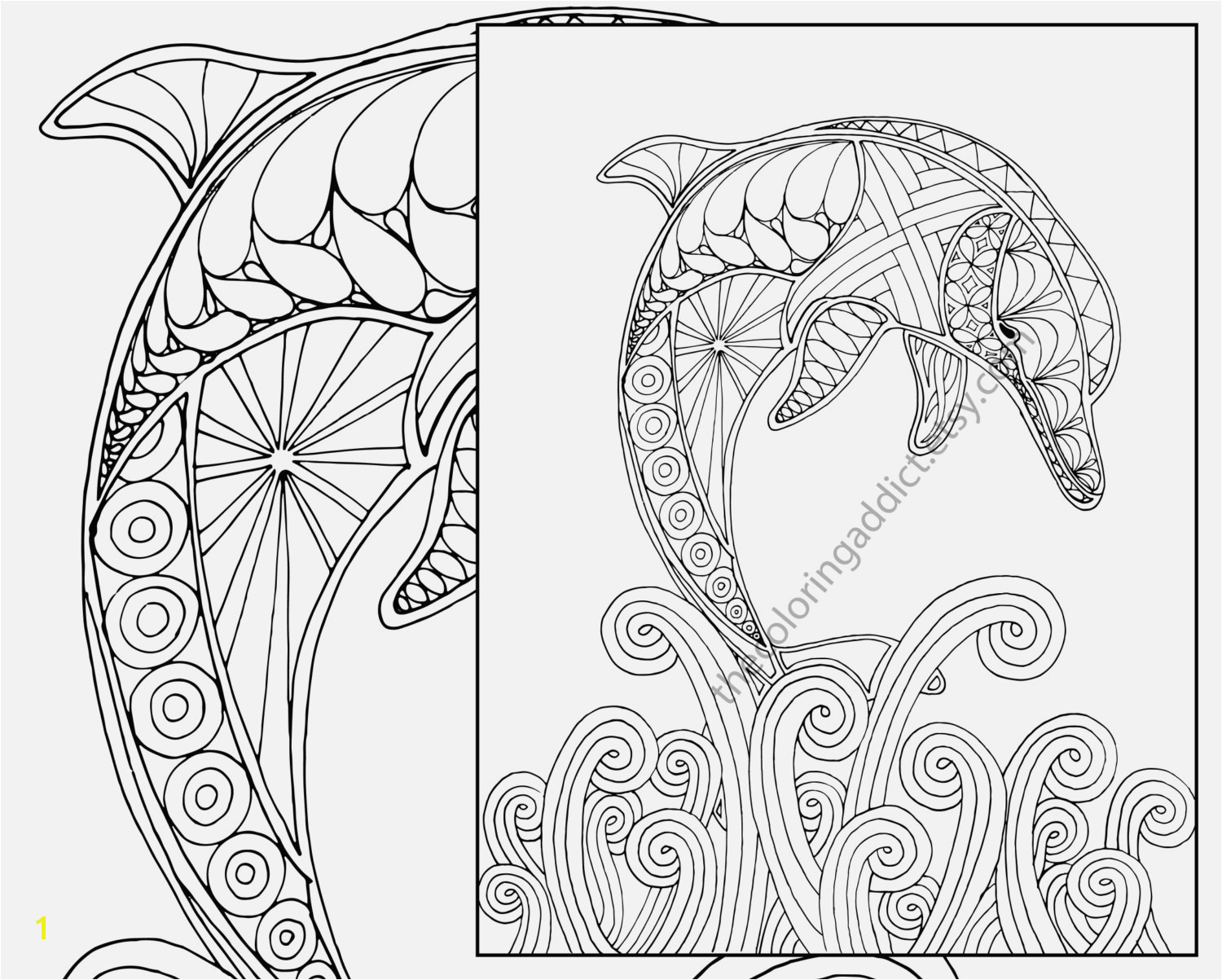 Baby Animal Coloring Pages Best Easy Dolphin Coloring Page Adult Coloring Sheet Nautical