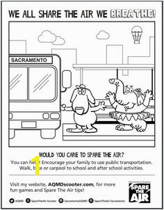 Sac Metro Air District on Air PollutionColoring SheetsColoring