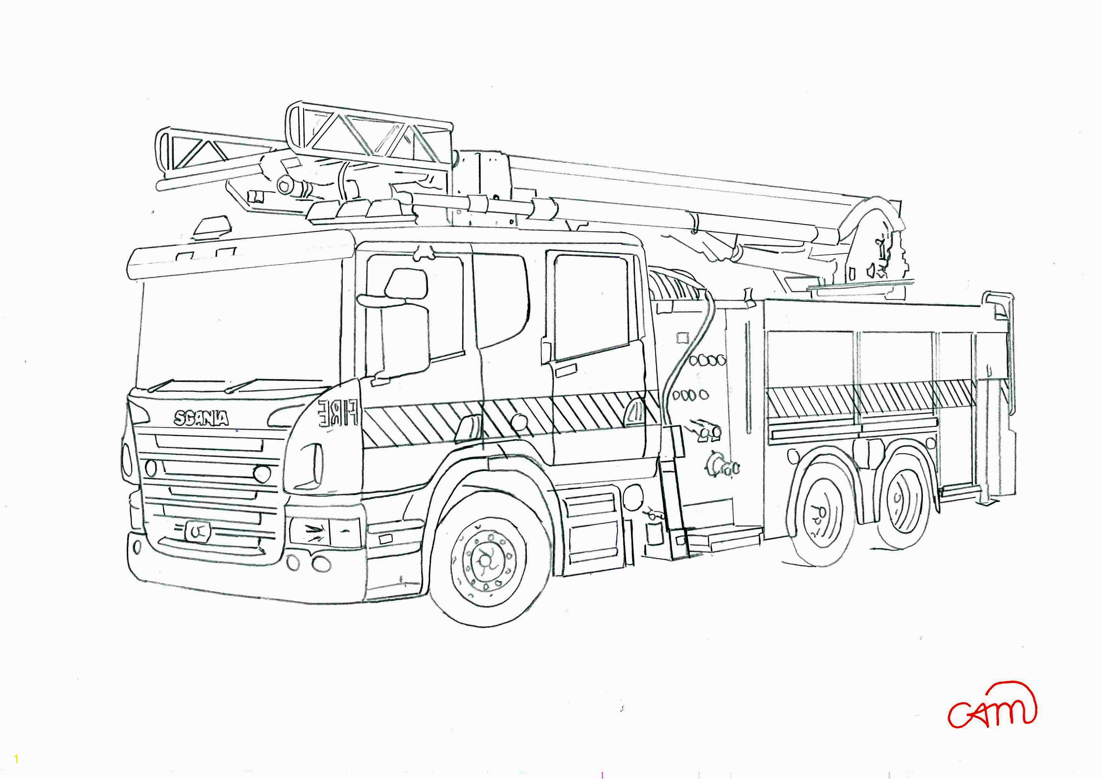 Airport Fire Truck Coloring Page