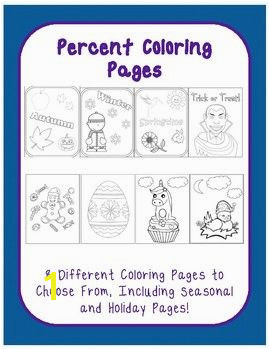 Percent Coloring Page Halloween Holidays Seasons 8 Pack