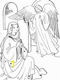 Angel Appears to Mary and Joseph and Tell Them about Birth of Jesus Coloring Pages