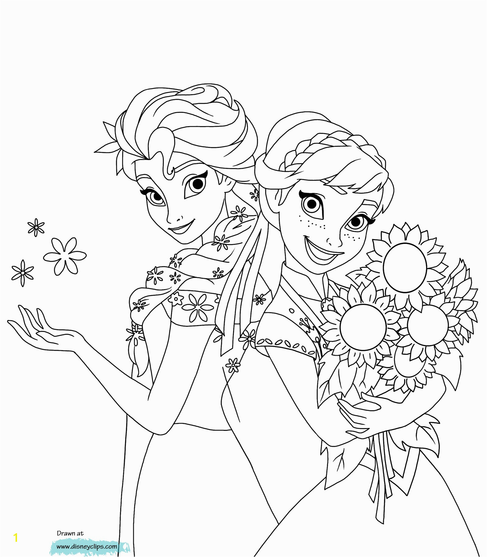 Elsa and ana Frozen Queen Elsa Coloring Pages Printable Coloring Panda