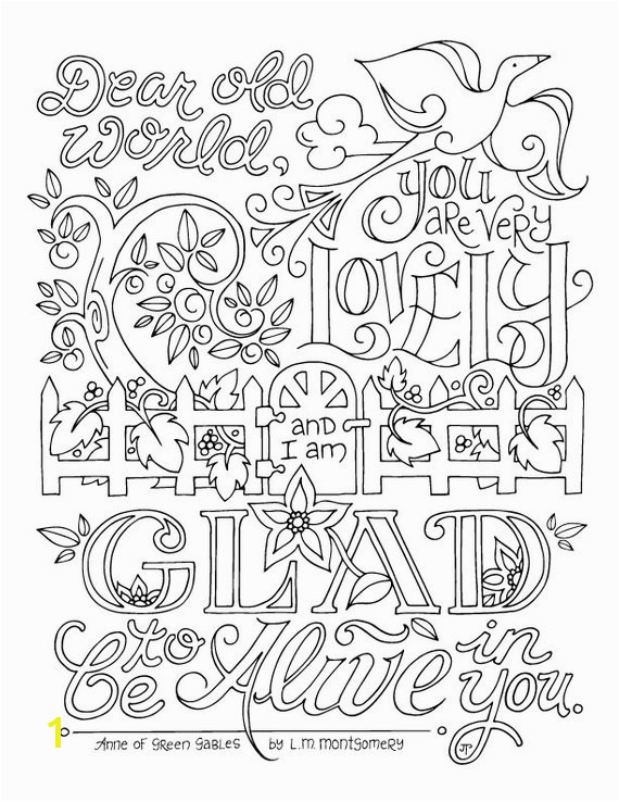 Anne Of Green Gables Coloring Pages Anne Of Green Gables Coloring Page Lm Montgomery Quotes Adults