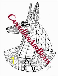 Anubis Egyptian God of the Afterlife Art Coloring Page Printable Downloadable by CanadianArtBeats on Etsy Anubis