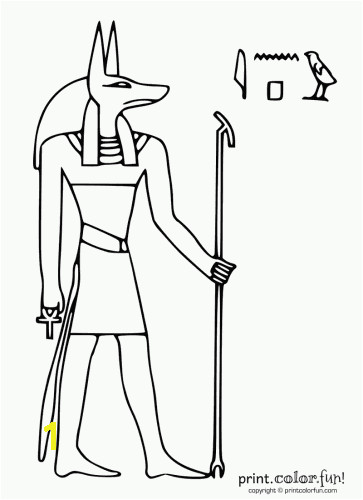 Egyptian Anubis Coloring Page Print Color Fun