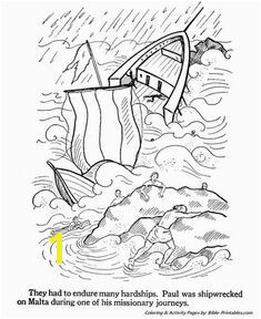 The Apostles Coloring Pages Paul shipwrecked on Malta