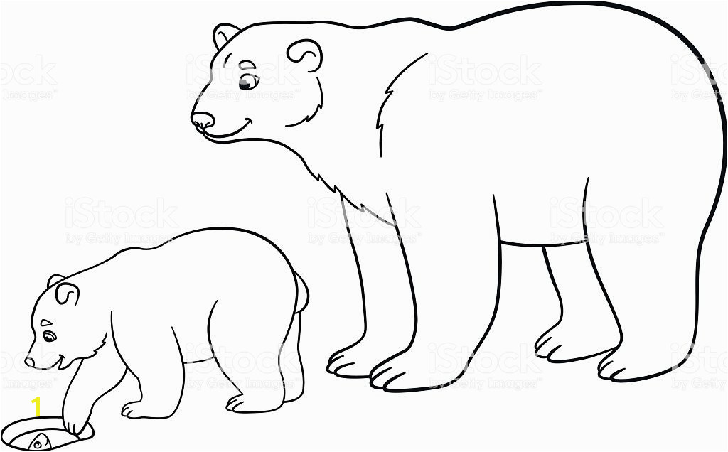 Coloring pages Mother polar bear with her baby Lizenzfreies coloring pages mother polar bear