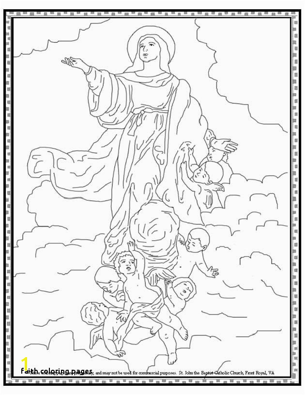 Faith Coloring Pages assumption the Blessed Virgin Mary Coloring Page