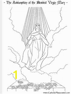 August is the Feast of the Assumption of the Blessed Virgin Mary Celebrate her feast day with a free printable coloring page of the Assumption