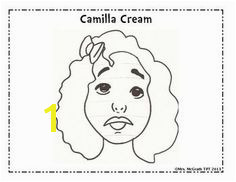 This product includes a drawn head of Camilla Cream a title tag and two writing templates This goes along great with "A Bad Case of Stripes by David